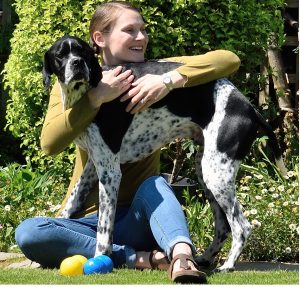 A photo of Brian, the unofficial mascot of Pointy Dog Publishing